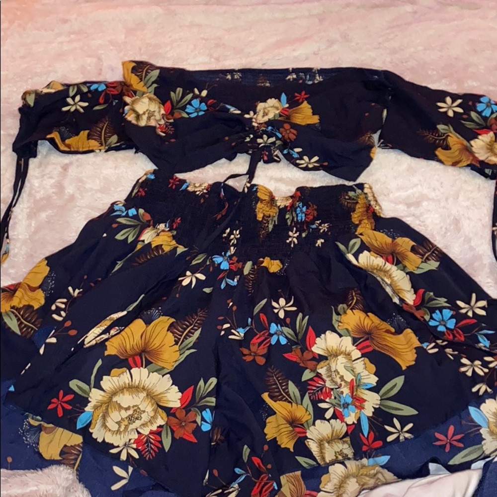 Plus size 2pc. set high waisted shorts never